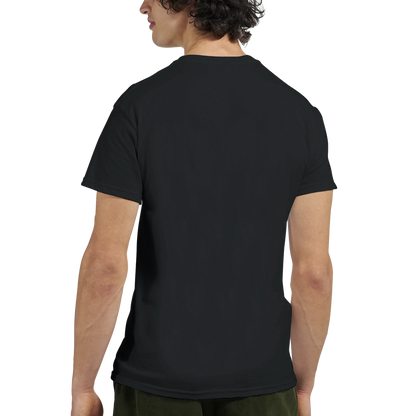 Iguazu Falls Unisex Travel T-Shirt featuring a man from the back