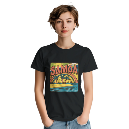 Samoa Unisex Travel T-Shirt featuring a person