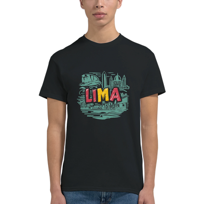 Lima Peru Unisex Travel T-Shirt featuring a man