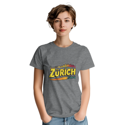 Zurich Switzerland Unisex Travel T-Shirt featuring a person