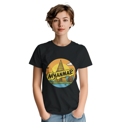 Myanmar Unisex Travel T-Shirt featuring a person