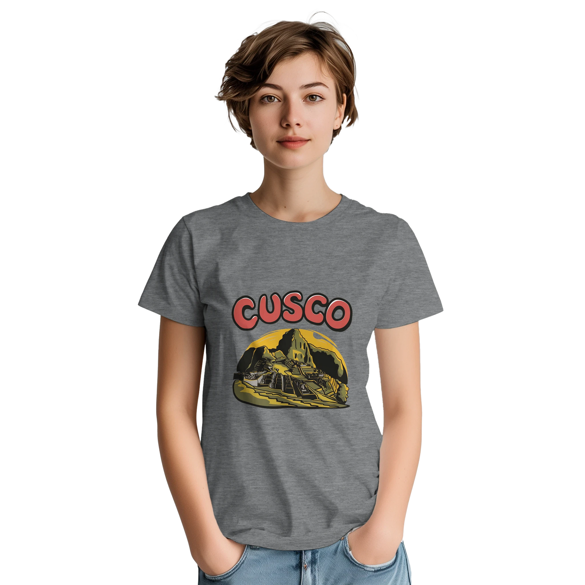 Cusco Peru Unisex Travel T-Shirt featuring a person
