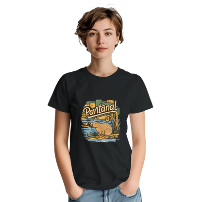 Pantanal Brazil Unisex Travel T-Shirt featuring a person