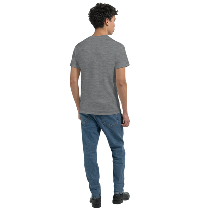 Uyuni Bolivia Unisex Travel T-Shirt featuring a man from the back