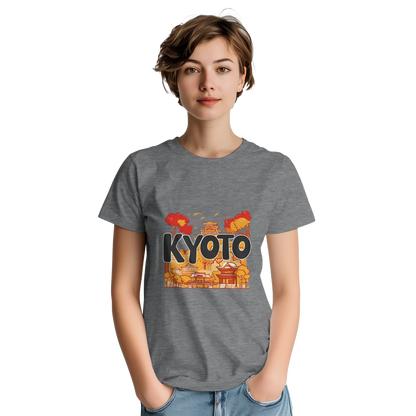 Kyoto Japan Unisex Travel T-Shirt featuring a person