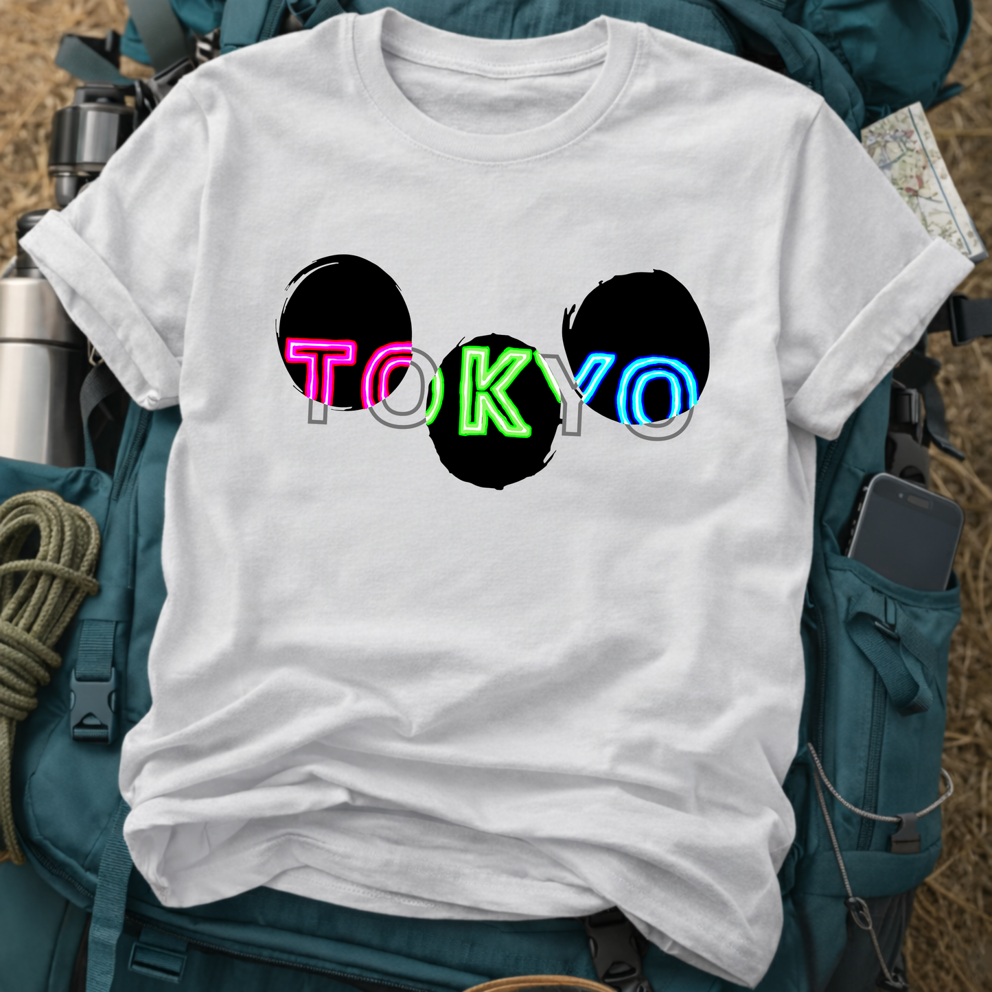 Tokyo Japan Streetwear T-Shirt - Neon Glitch Tokyo City Graphic Tee