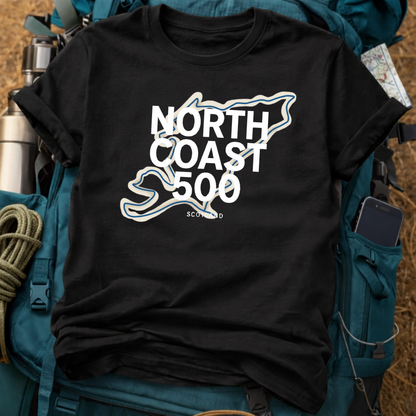 North Coast 500 Scotland Graphic Tee - Highland Road Trip Map Shirt