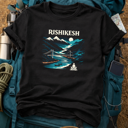 Rishikesh T-Shirt – Ganges & Laxman Jhula Graphic Tee