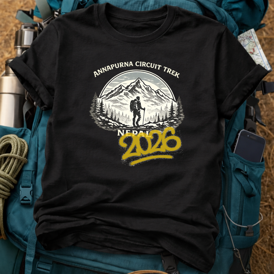Annapurna Circuit Trek T-Shirt – Minimalist Himalayan Trail Graphic Tee