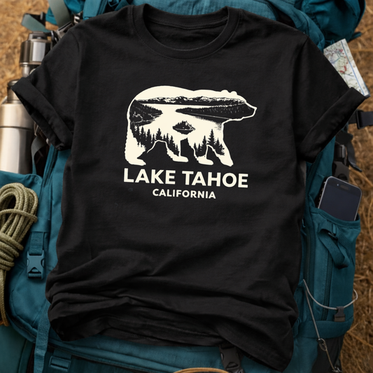 Lake Tahoe California T-Shirt – Emerald Bay Bear Graphic Tee