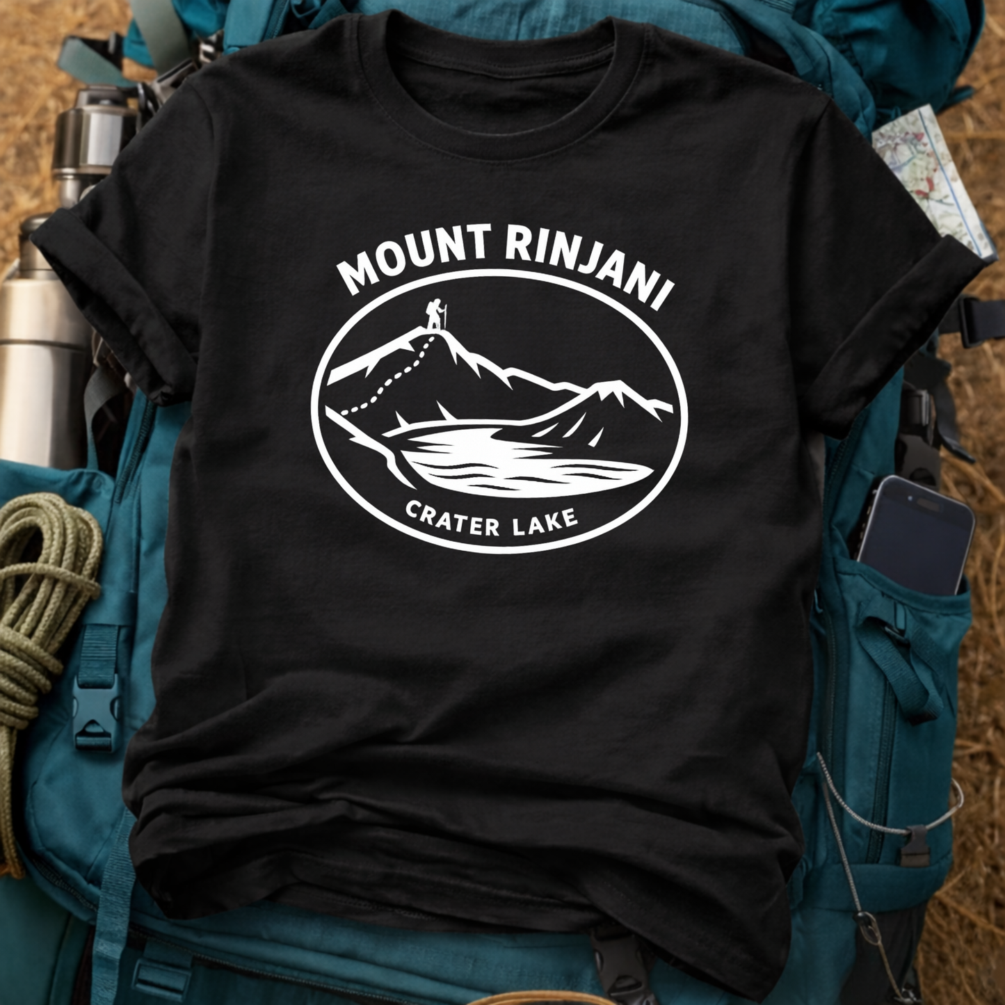 Mount Rinjani Lombok Graphic Tee - Indonesia Volcano Trek & Crater Lake Shirt