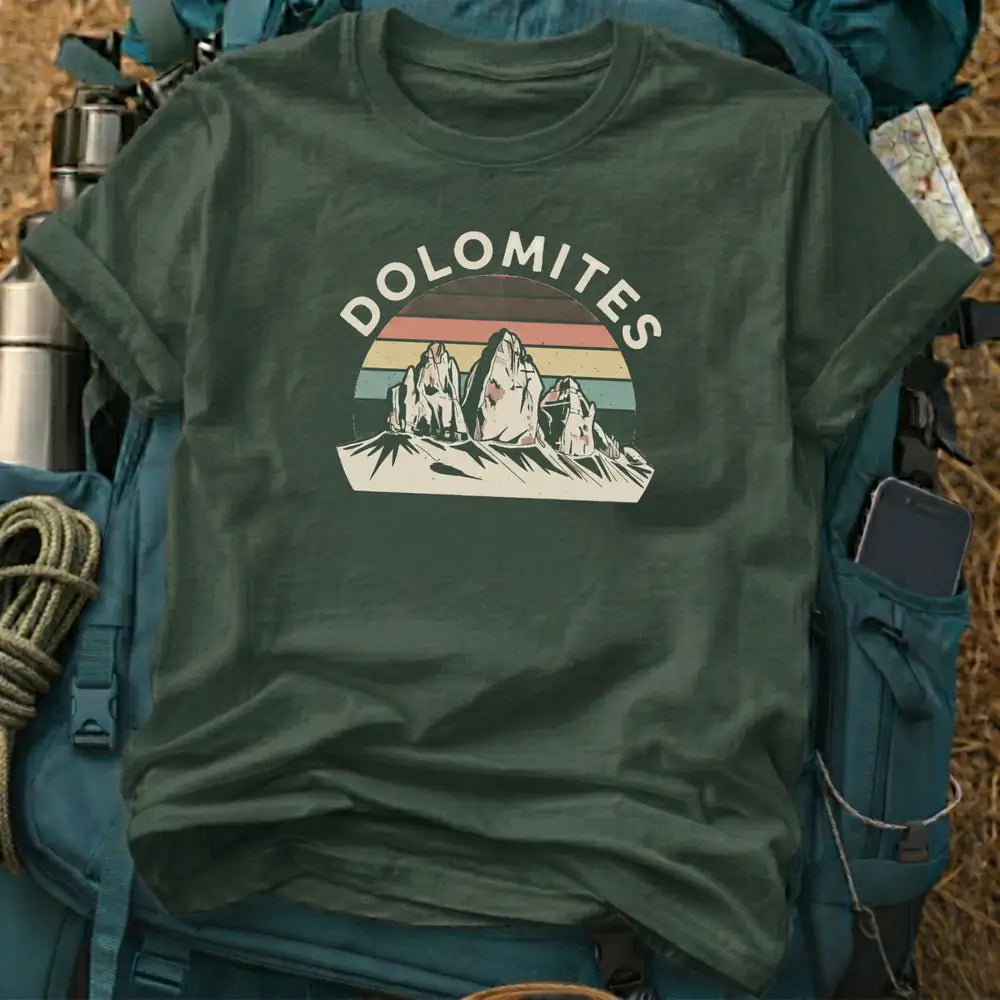 Dolomites Italy T-Shirt - Tre Cime di Lavaredo Mountain Graphic Tee