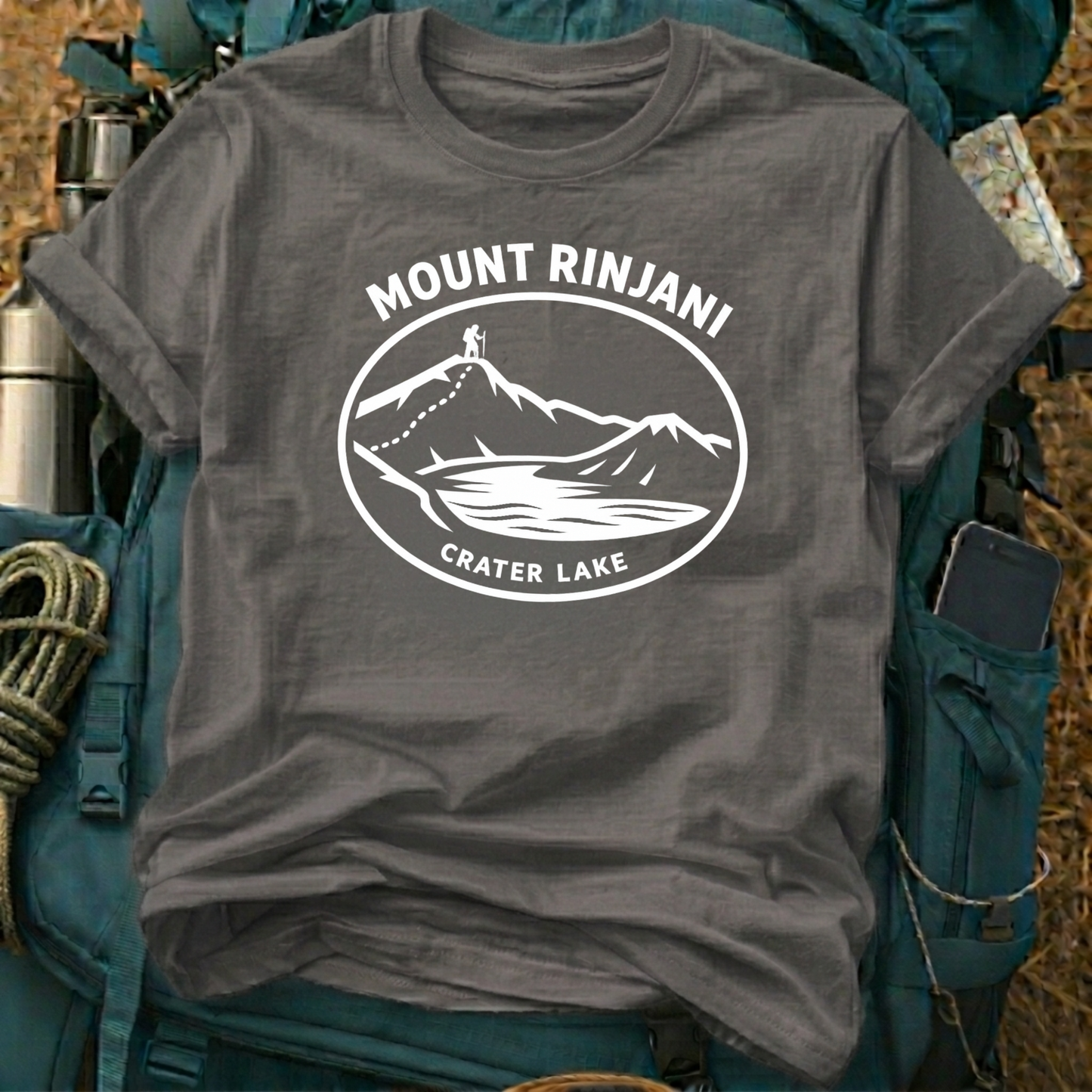 Mount Rinjani Lombok Graphic Tee - Indonesia Volcano Trek & Crater Lake Shirt