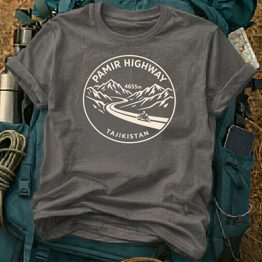 Pamir Highway Adventure Motorcycle T-Shirt – Tajikistan M41 Overlanding Tee