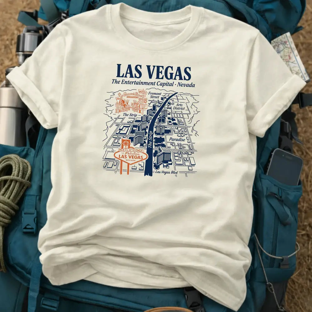 Las Vegas Nevada T-Shirt – Strip & Fremont Map Tee