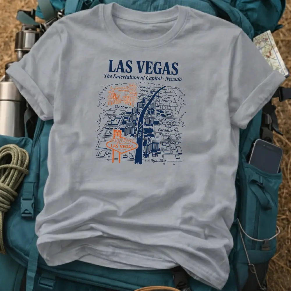 Las Vegas Nevada T-Shirt – Strip & Fremont Map Tee