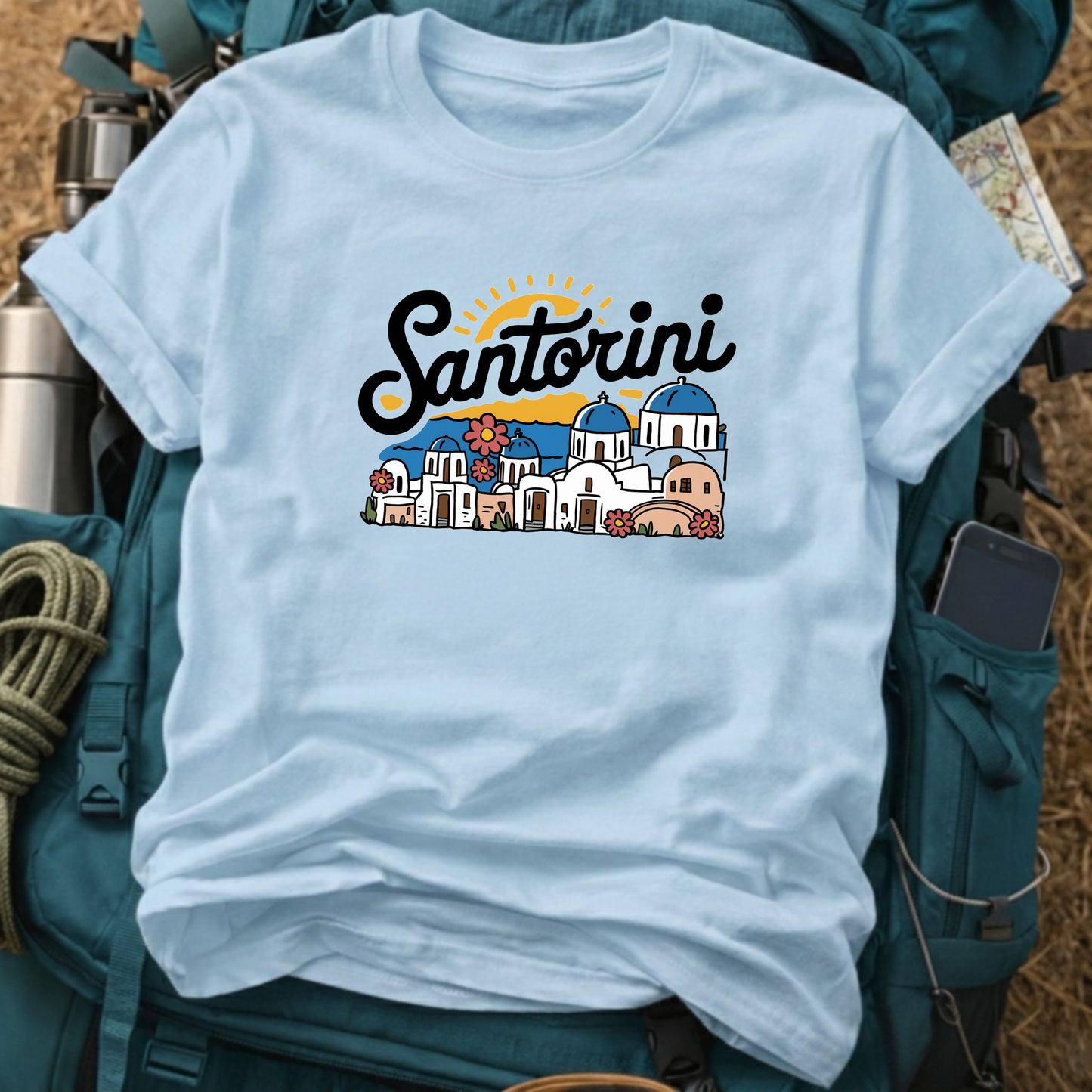 Santorini Greece Unisex Travel T-Shirt