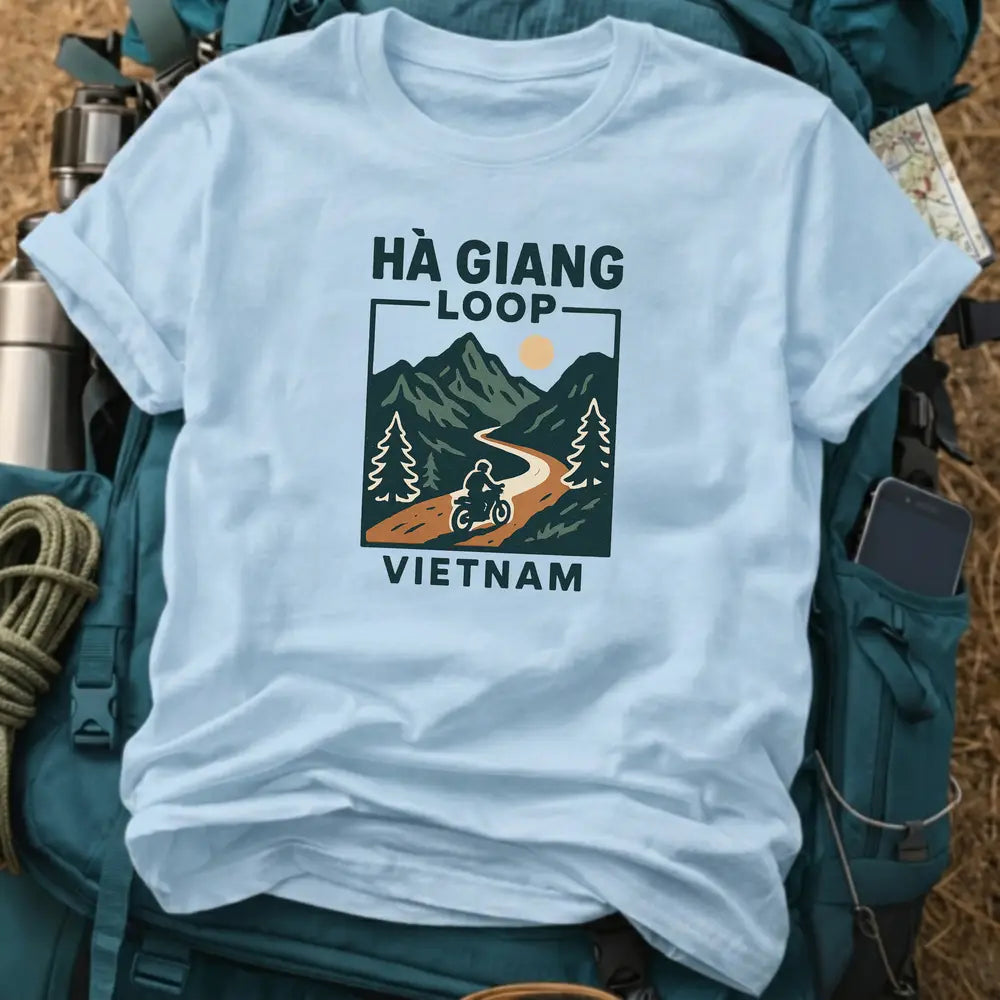 Ha Giang Loop Vietnam T-Shirt - Motorcycle Mountain Road Adventure Tee
