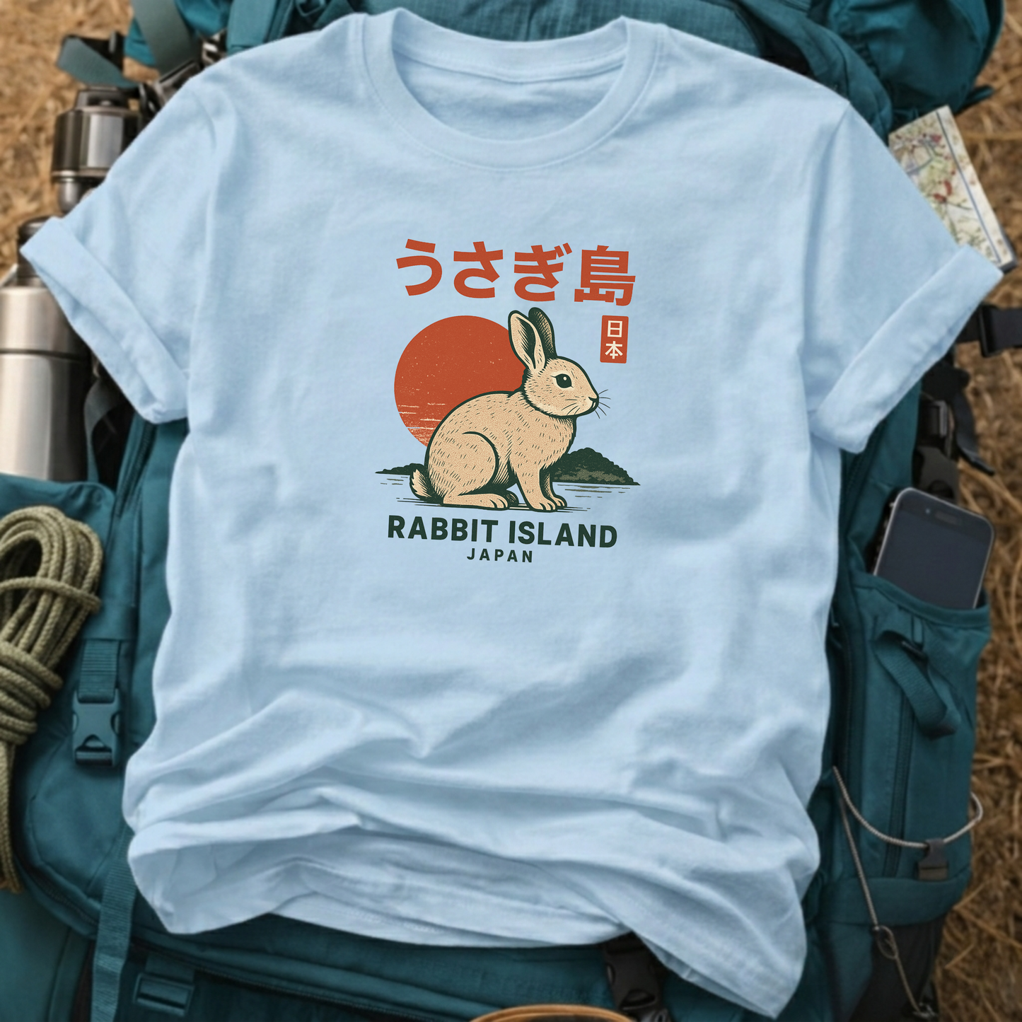 Rabbit Island Japan Travel T-Shirt - Okunoshima Graphic Tee