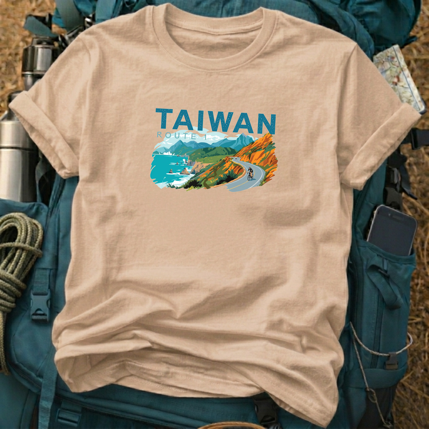 Taiwan Route 1 Cycling T-Shirt - Formosa Epic Trail Graphic Tee