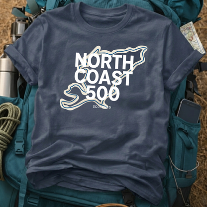North Coast 500 Scotland Graphic Tee - Highland Road Trip Map Shirt