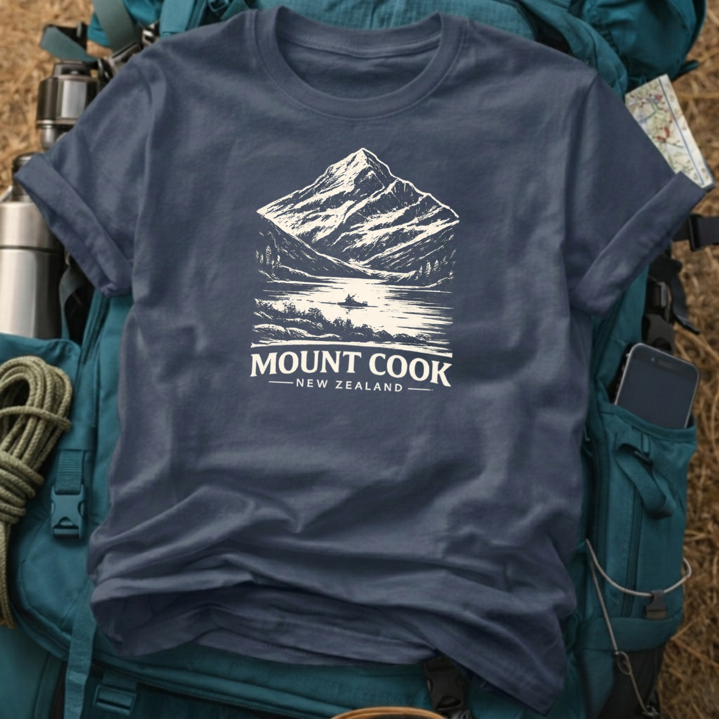 Mount Cook New Zealand T-Shirt – Alpine Summit & Glacier Graphic Tee