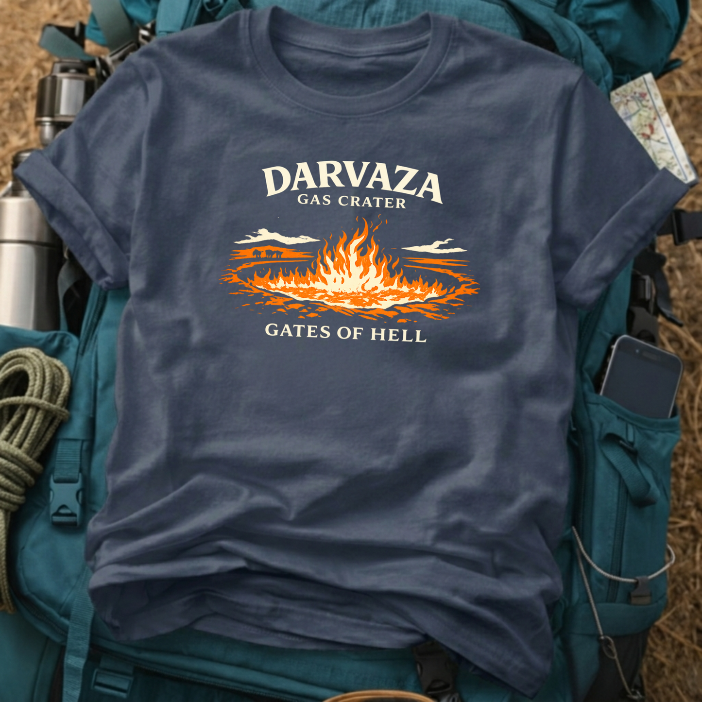 Darvaza Gas Crater T-Shirt – Gates of Hell Turkmenistan Graphic Tee