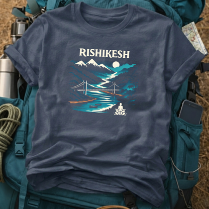 Rishikesh T-Shirt – Ganges & Laxman Jhula Graphic Tee