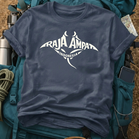 Raja Ampat Indonesia T-Shirt - Manta Ray Dive Graphic Tee