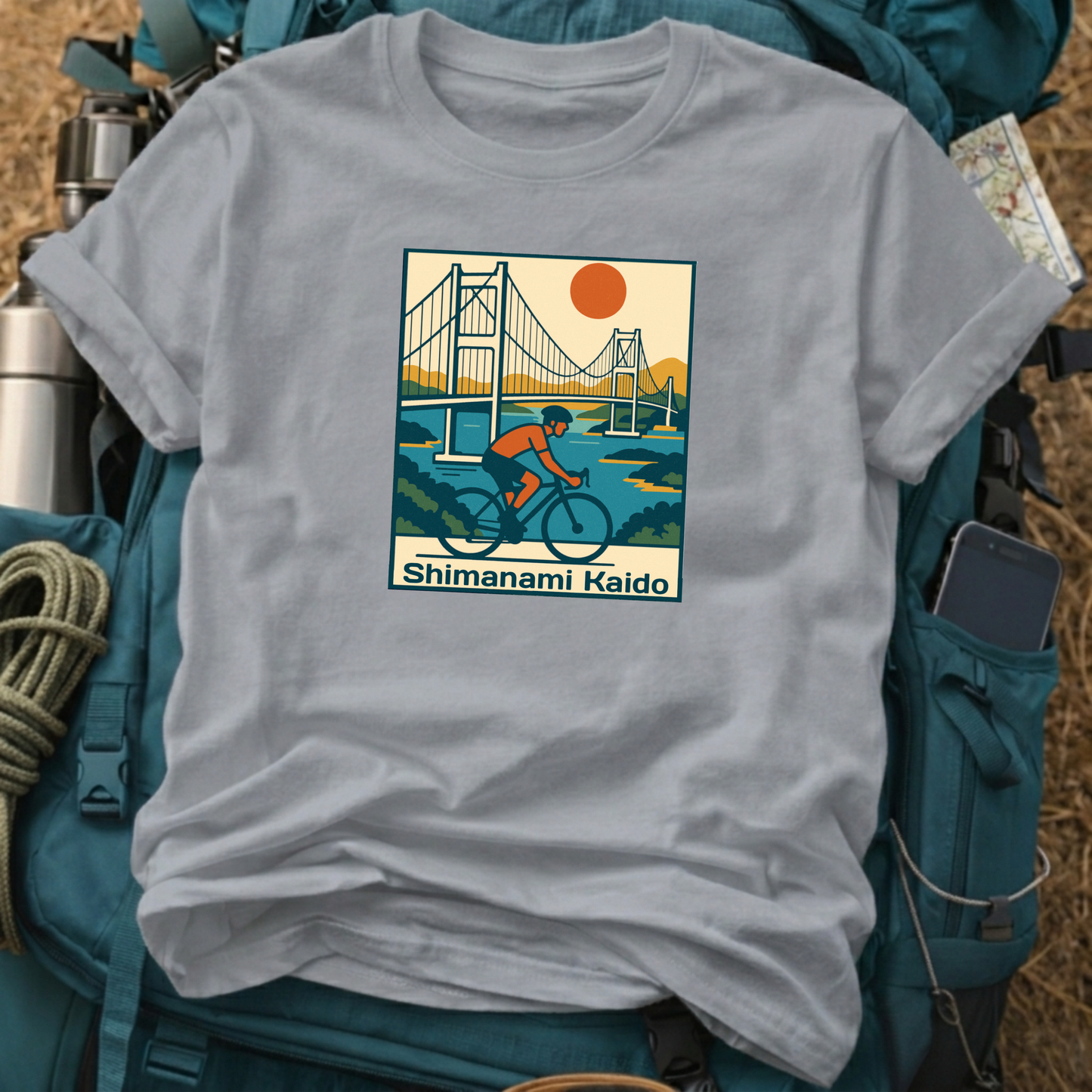 Shimanami Kaido Japan Cycling T-Shirt – Iconic Bridge Route Graphic Tee