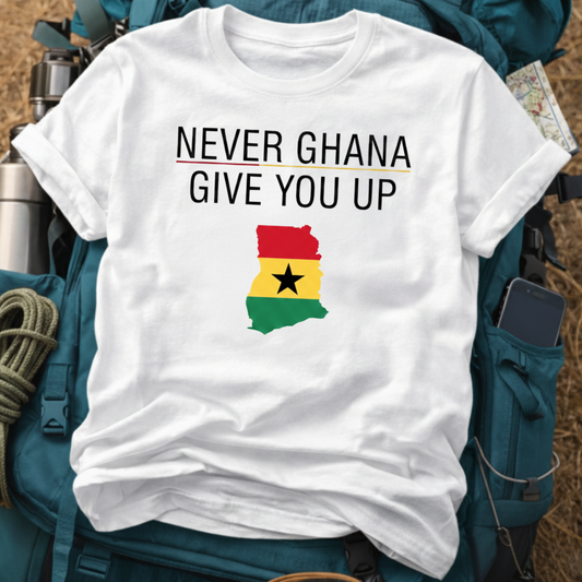 Never Ghana Give You Up T-Shirt - Funny Rickroll Travel Pun Tee