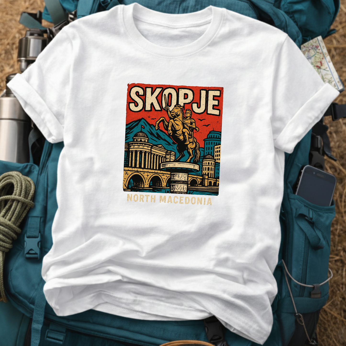 Skopje North Macedonia Unisex Travel T-Shirt