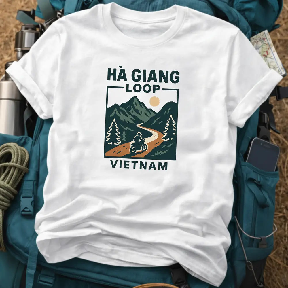 Ha Giang Loop Vietnam T-Shirt - Motorcycle Mountain Road Adventure Tee