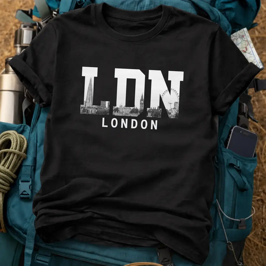 London T-Shirt – Modern LDN Skyline Double Exposure Graphic Tee