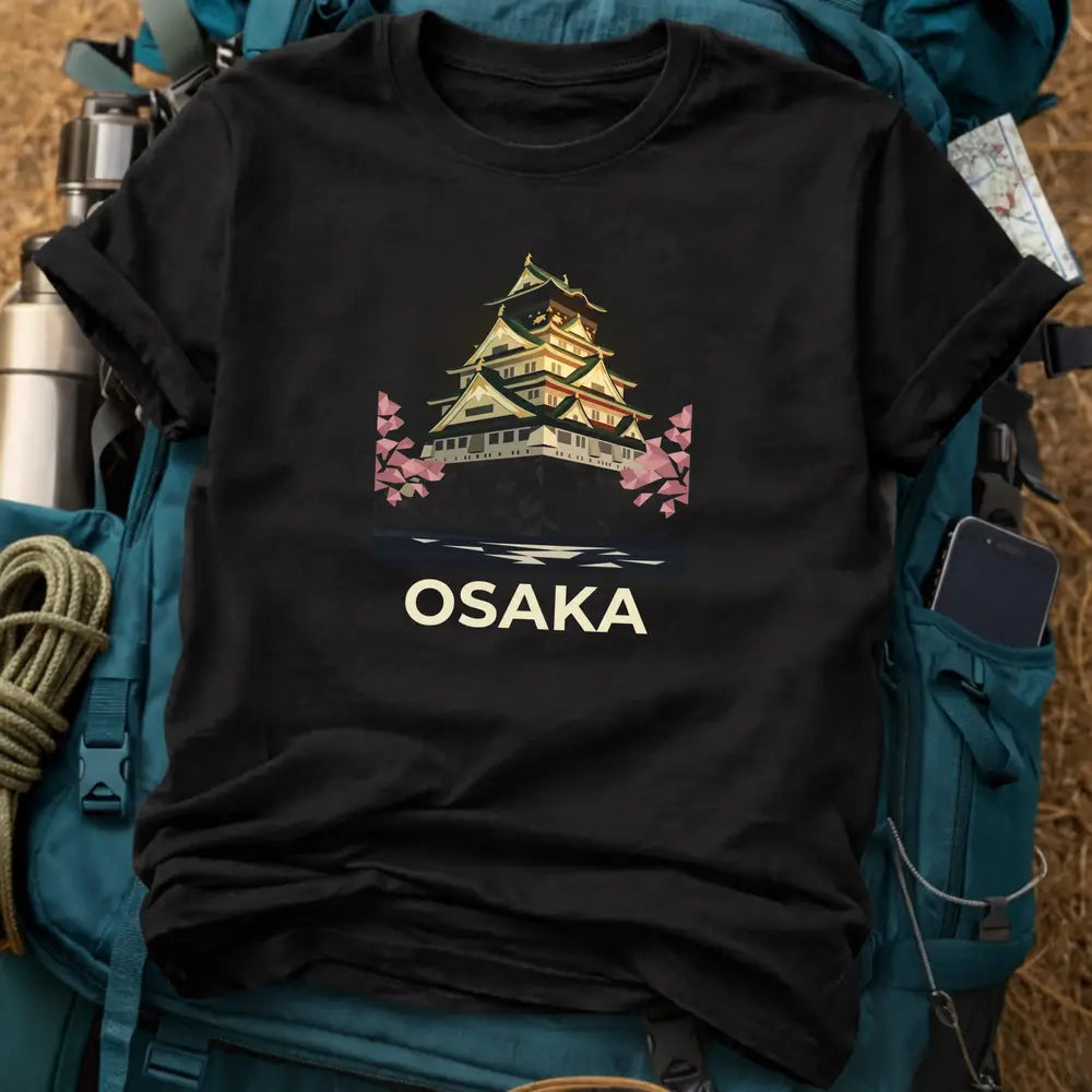 Osaka Japan T-Shirt – Geometric Castle Low-Poly Graphic Tee