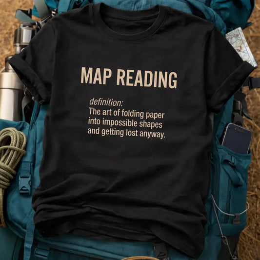 Map Reading Definition T-Shirt – Funny Hiking & Travel Humor Graphic Tee
