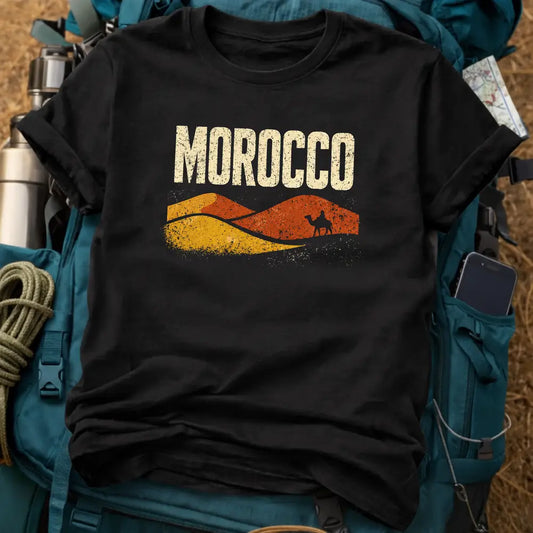 Morocco Sahara Desert T-Shirt – Camel Trekking Graphic Tee
