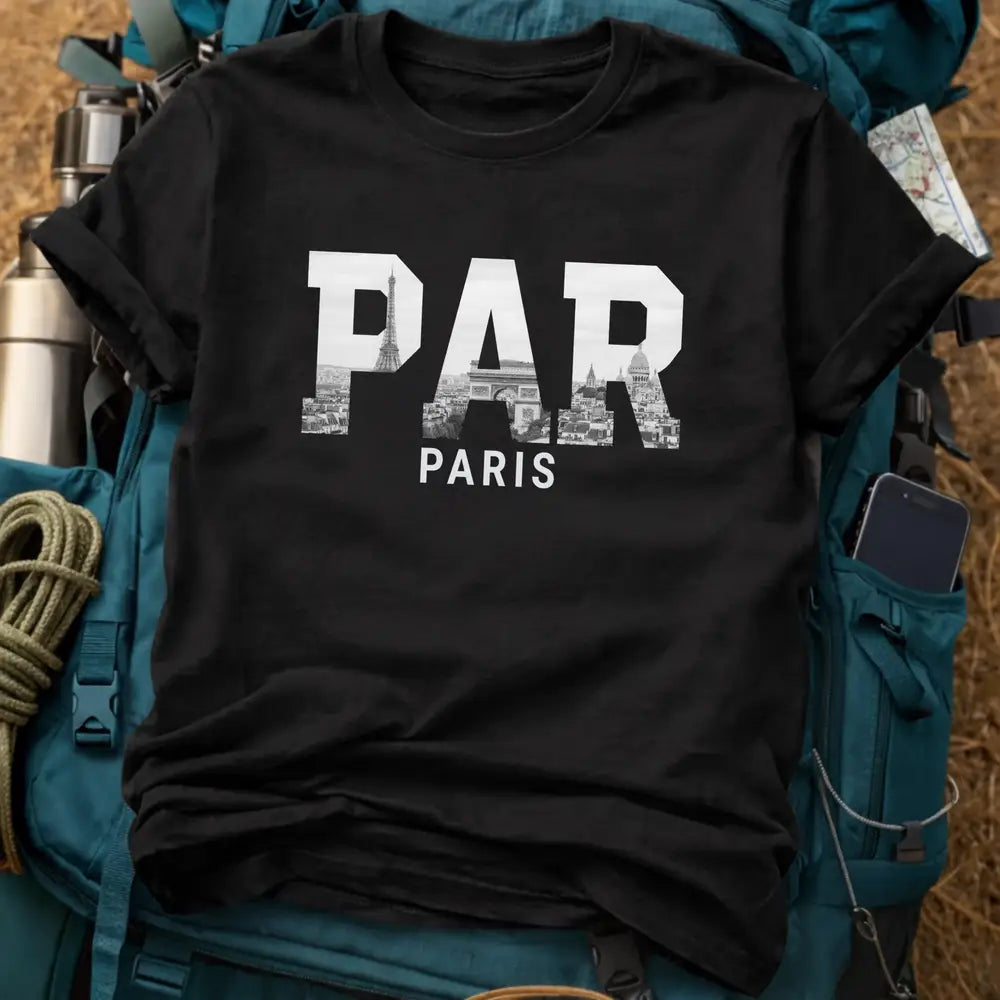 Paris T-Shirt – Modern PAR Skyline Double Exposure Graphic Tee