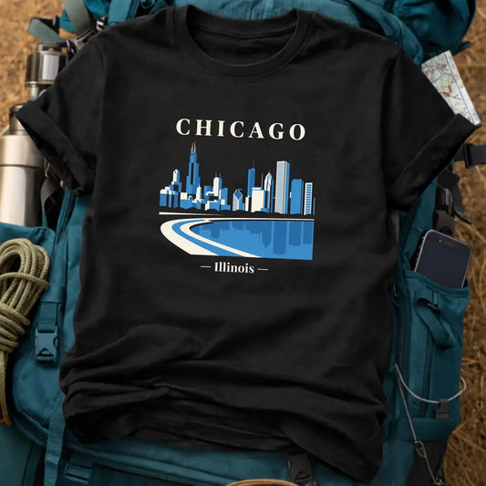 Chicago Illinois Retro Skyline T-Shirt – Vintage City Graphic Tee