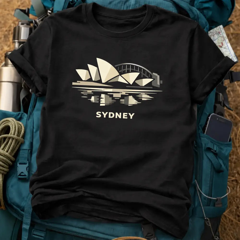 Sydney Australia T-Shirt – Geometric Cubist Opera House Graphic Tee