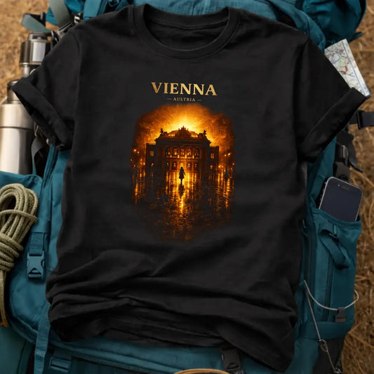 Vienna Austria T-Shirt – Cinematic State Opera House Graphic Tee
