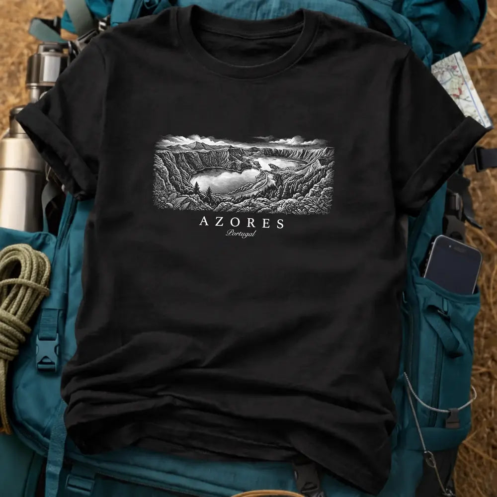 Azores Portugal Vintage Engraving T-Shirt – Travel Graphic Tee