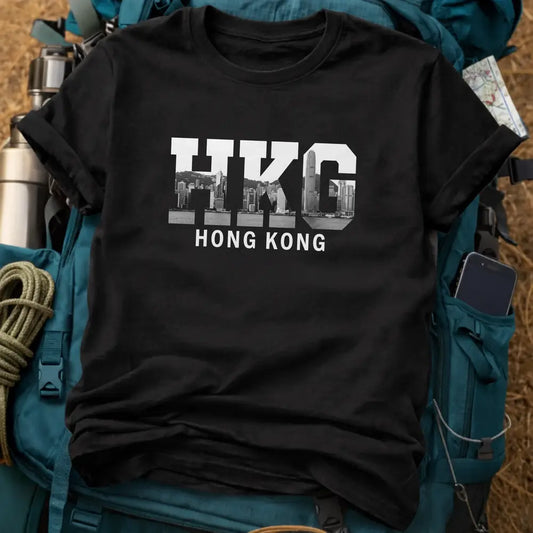 Hong Kong Skyline Photo Graphic T-Shirt