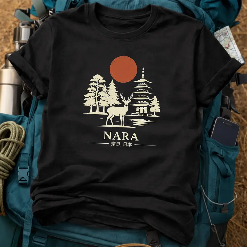 Nara Japan Sacred Deer T-Shirt – Kofuku-ji Pagoda Graphic Tee