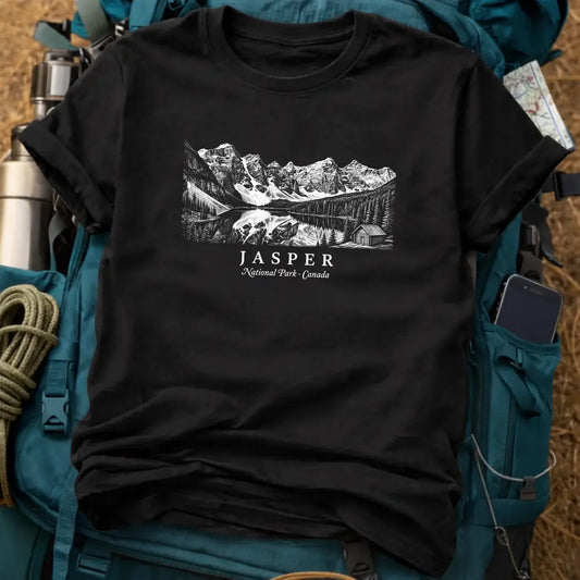 Jasper National Park Canada Vintage Engraving T-Shirt – Mountain Graphic Tee