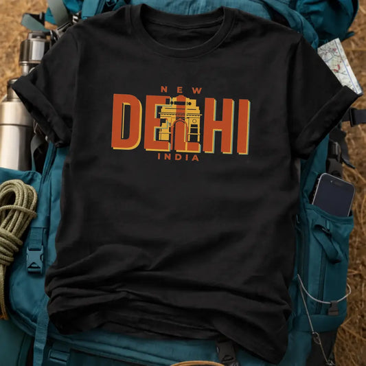 New Delhi India T-Shirt – India Gate Architectural Graphic Tee