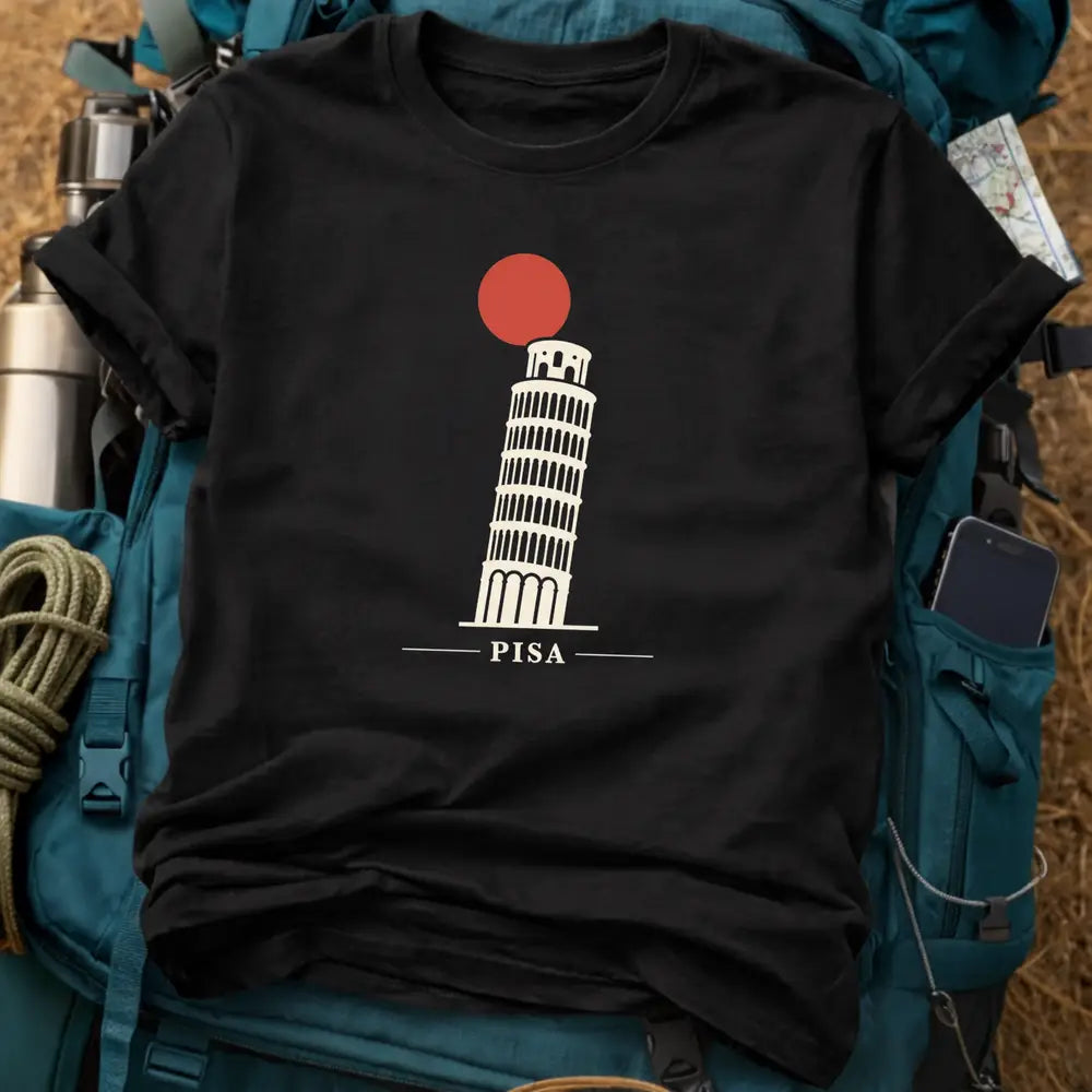 Pisa Italy T-Shirt – Retro Minimalist Leaning Tower Graphic Tee