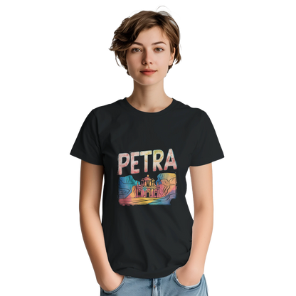 Petra Jordan Unisex Travel T-Shirt featuring a person