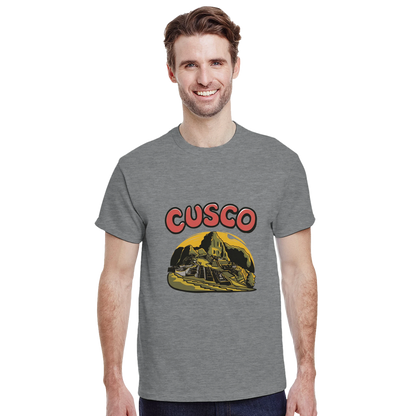 Cusco Peru Unisex Travel T-Shirt featuring a man