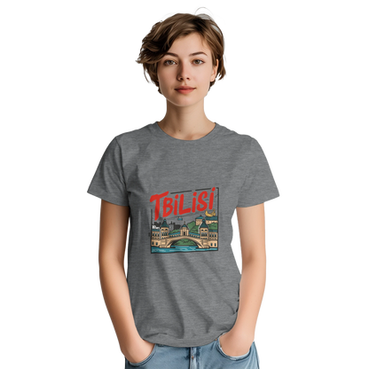 Tbilisi Georgia Unisex Travel T-Shirt featuring a person